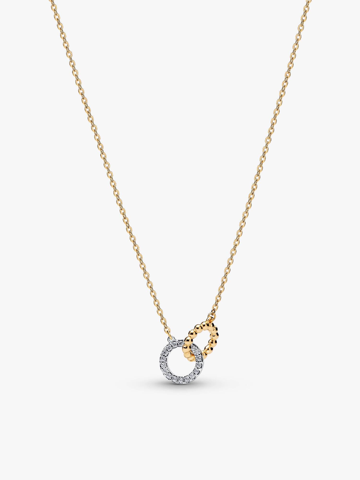Beads & Pavé Interlocking Circles Necklace