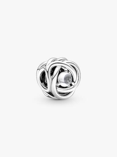 April Cubic Zirconia Birthstone Eternity Circle Charm