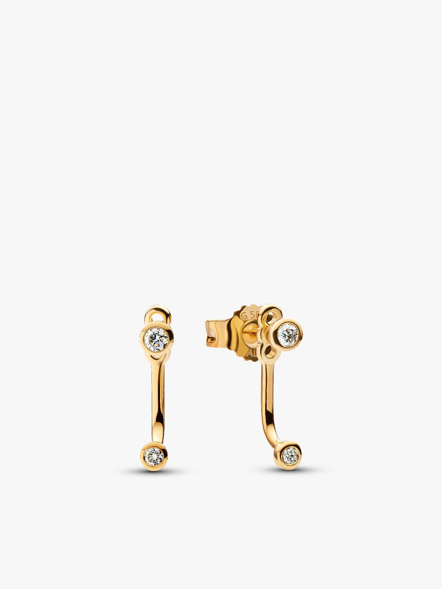 Pandora Era Bezel Lab-Grown Diamond Ear Jacket Stud Earrings