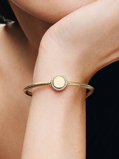 Engravable Sparkling Button Charm