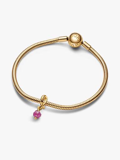 October Crystal Birthstone Eternity Circle Dangle Charm