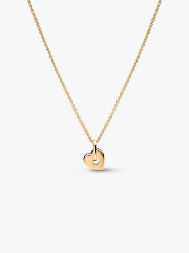 14k Gold Lab-grown Diamond Pavé Heart Pendant Necklace