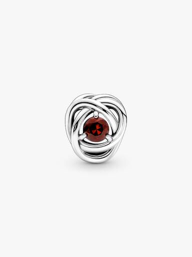 January Crystal Birthstone Eternity Circle Charm