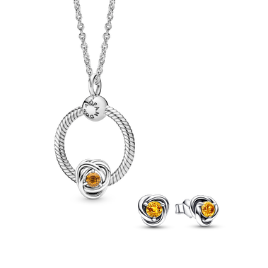 November Birthstone Necklace Charm and Earring Gift Set
