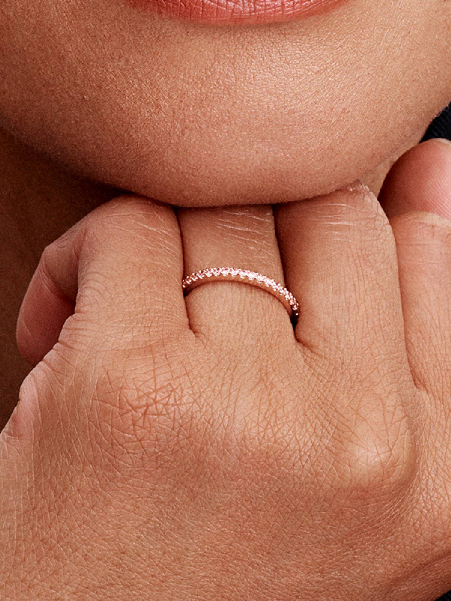 Sparkling Pink Band Ring
