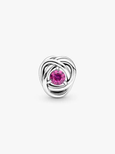 October Crystal Birthstone Eternity Circle Charm