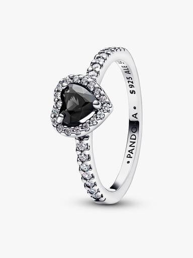 Elevated Black Heart Ring