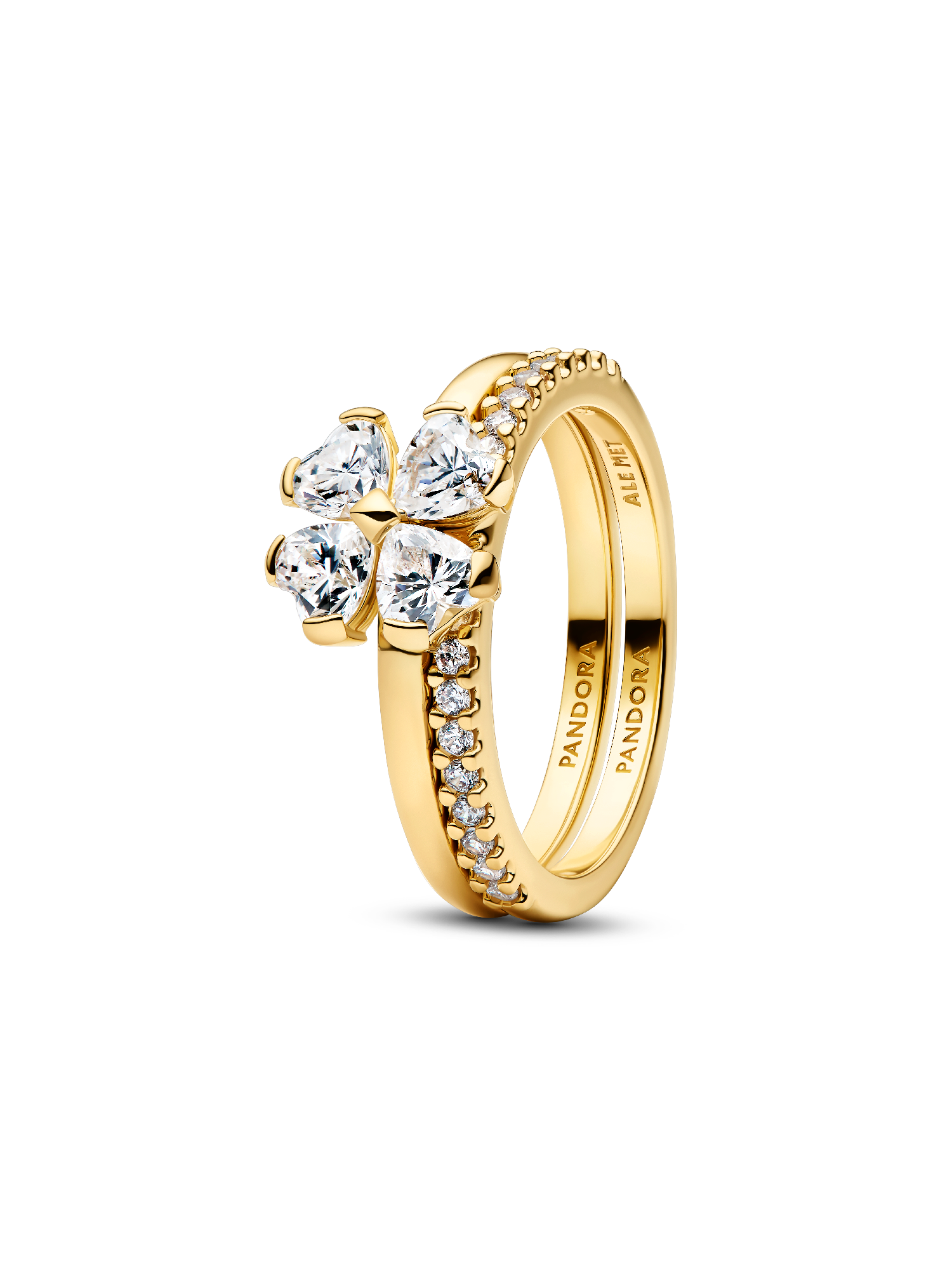 Sparkling Lucky Clover Splittable Ring | Gold plated | Pandora NZ