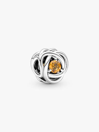 November Crystal Birthstone Eternity Circle Charm