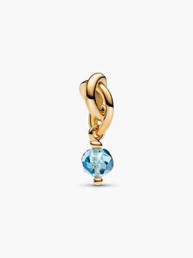 March Crystal Birthstone Eternity Circle Dangle Charm