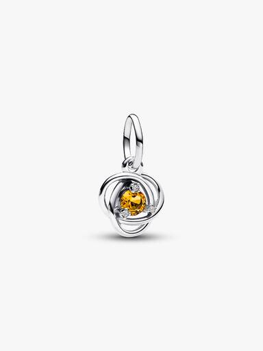 November Crystal Birthstone Eternity Circle Dangle Charm