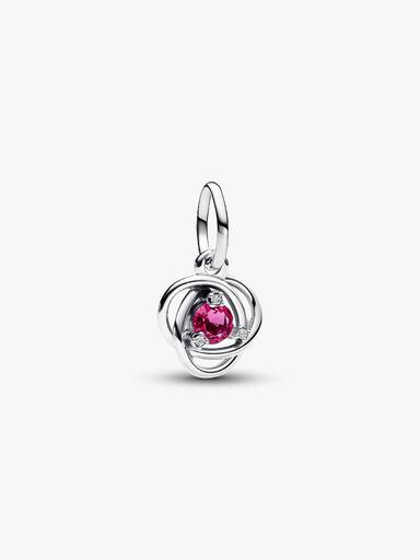 October Crystal Birthstone Eternity Circle Dangle Charm