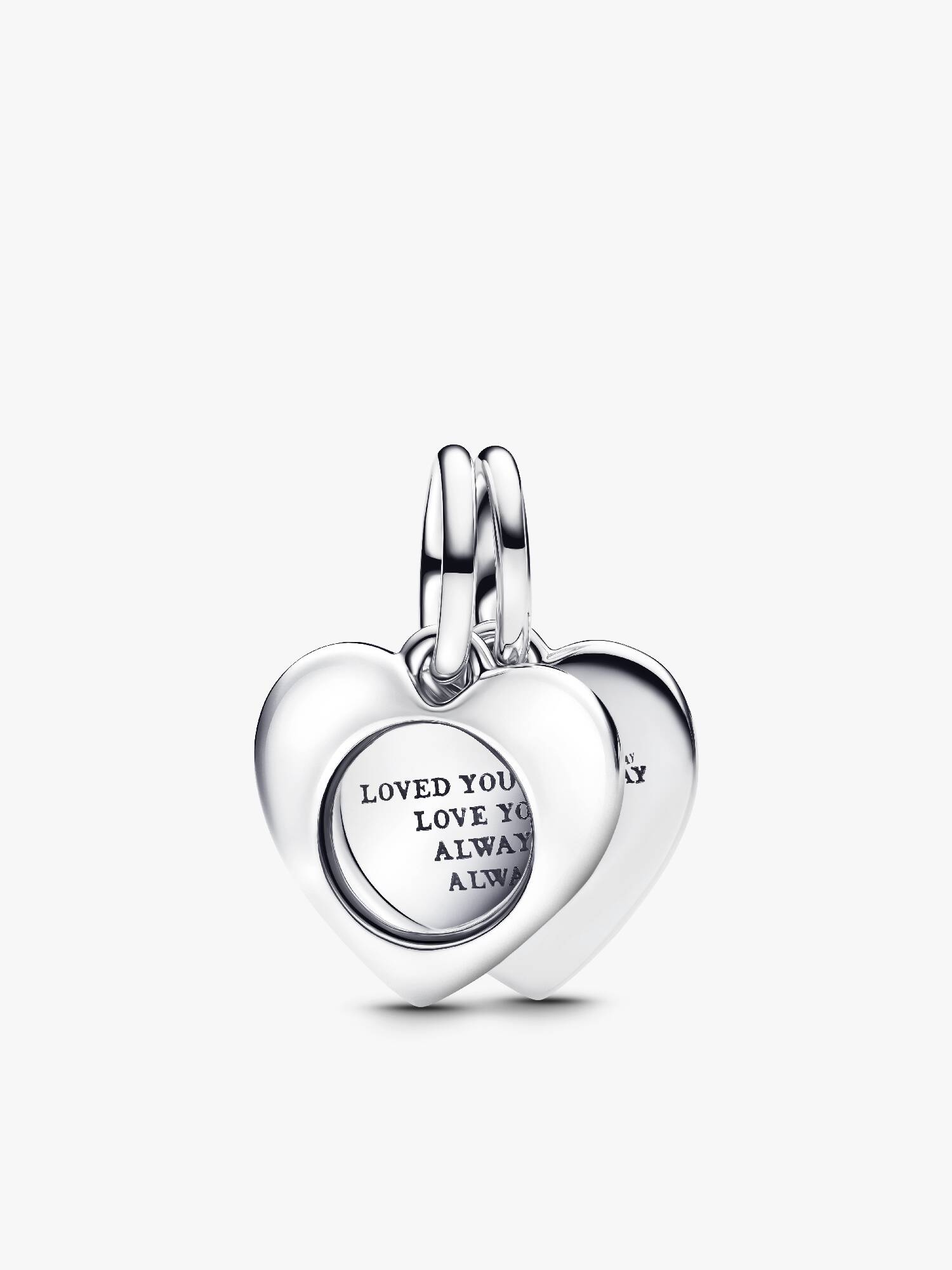 Engravable Heart Magnifying Glass Double Dangle Charm