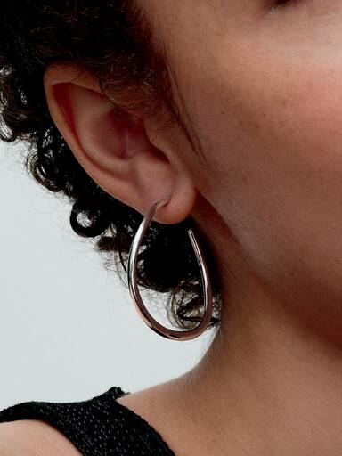 Organically Shaped 42 mm Open Hoop Earrings