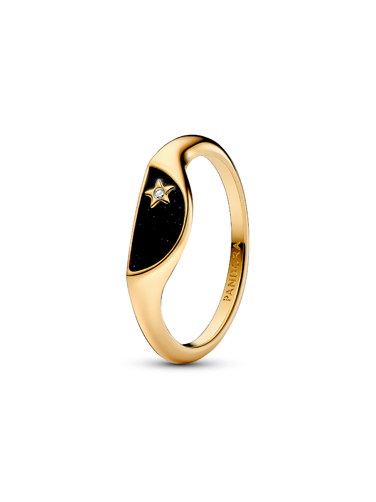 Halved Enamel Signet Ring