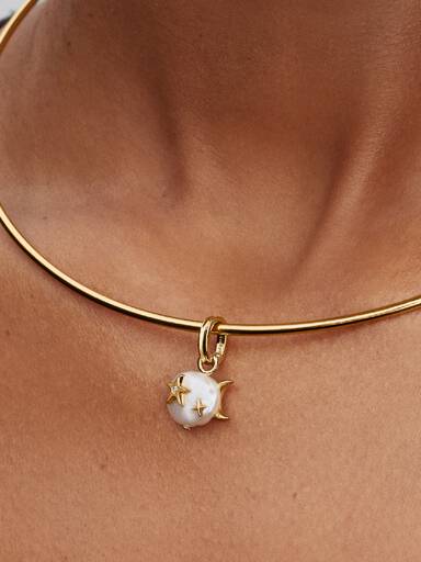 Treated Freshwater Cultured Baroque Pearl Cloud Dangle Charm
