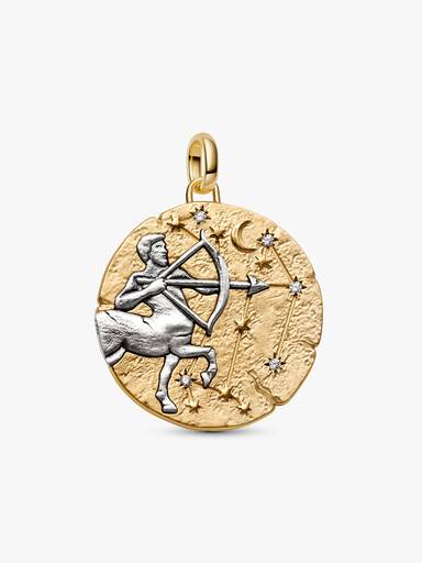 Sagittarius Zodiac Oversized Medallion Charm