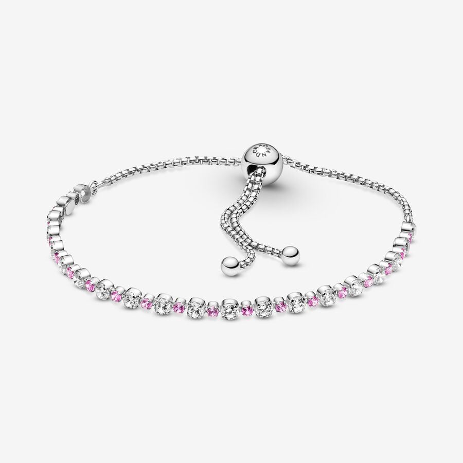Pink & Clear Sparkle Slider Bracelet image number 0