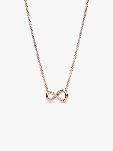Infinity 14k rose gold-plated collier with clear cubic zirconia