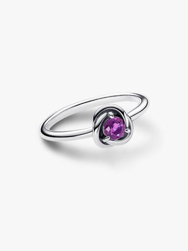 February Crystal Birthstone Eternity Circle Ring