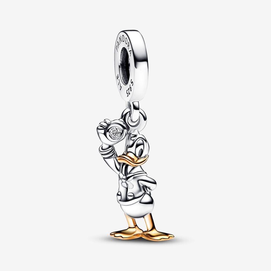 Disney 100th Anniversary Donald Duck 0.009 ct tw Lab-created Diamond Dangle Charm image number 0