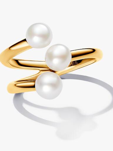 Treated Freshwater Cultured Pearl Open Ring