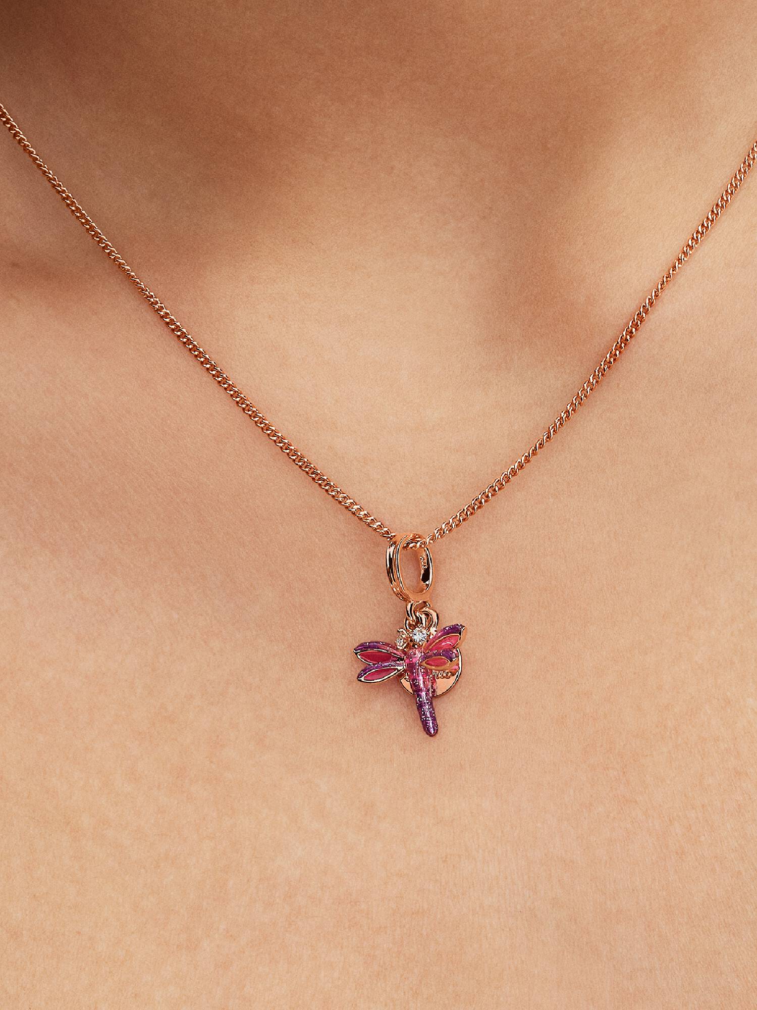 Pink Dragonfly Double Dangle Charm