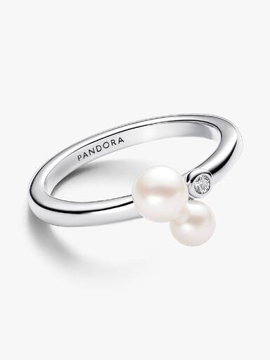 Duo Treated Freshwater Cultured Pearls Ring