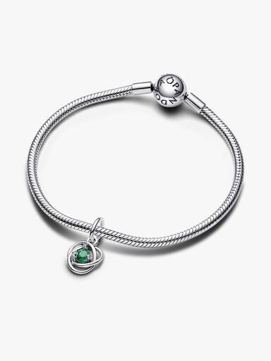 May Crystal Birthstone Eternity Circle Dangle Charm