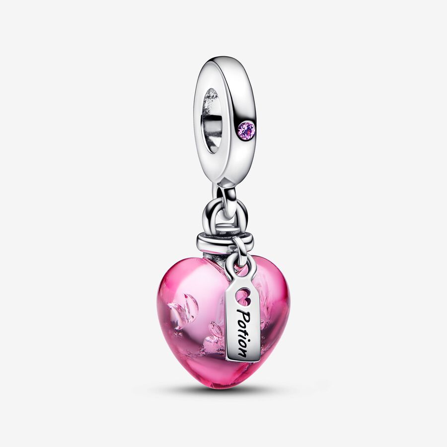 Love Potion Murano Glass Heart Dangle Charm image number 0