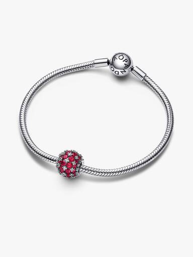 Sparkling Pavé Round Pink Charm