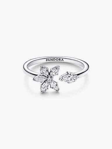 Sparkling Herbarium Cluster Open Ring