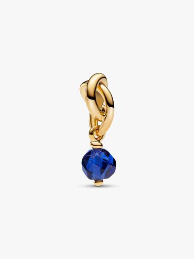 September Crystal Birthstone Eternity Circle Dangle Charm