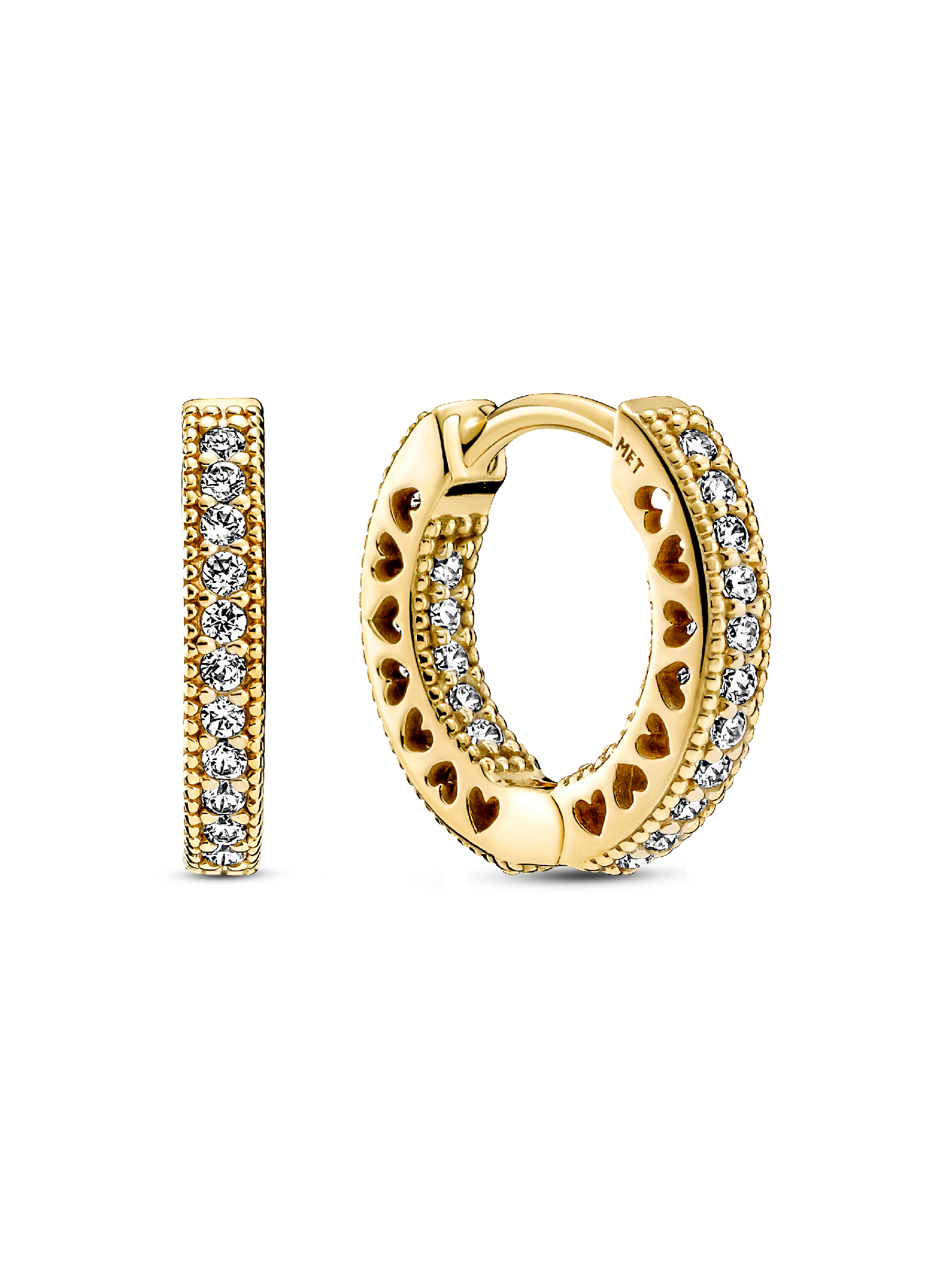 Pavé Heart Hoop Earrings