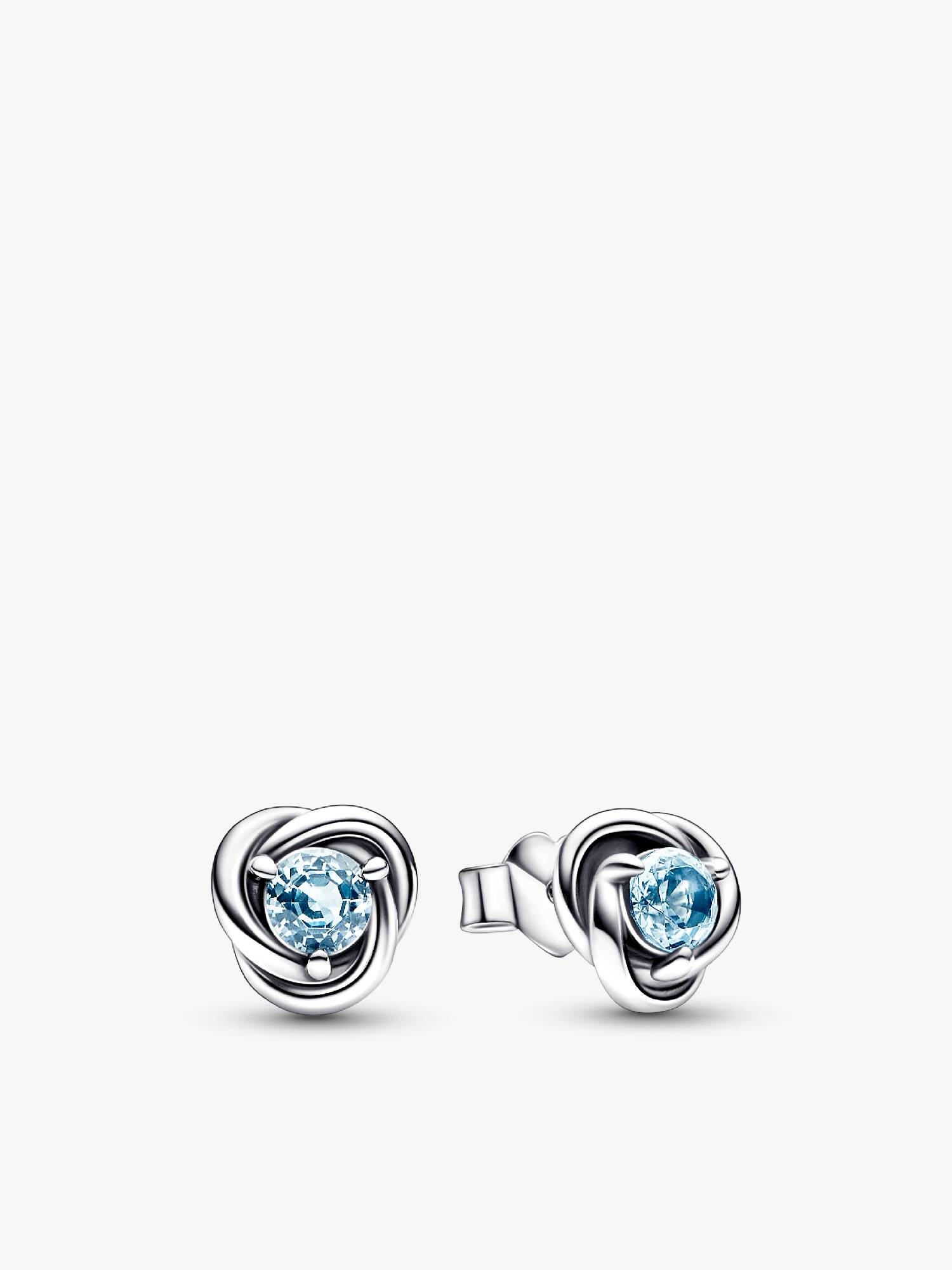 March Crystal Birthstone Eternity Circle Stud Earrings