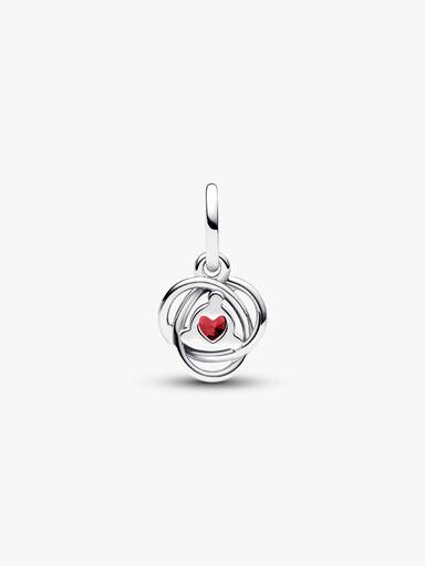 July Crystal Birthstone Eternity Circle Dangle Charm