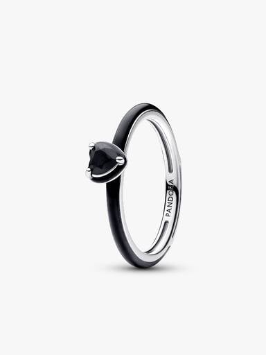 Black Chakra Heart Ring