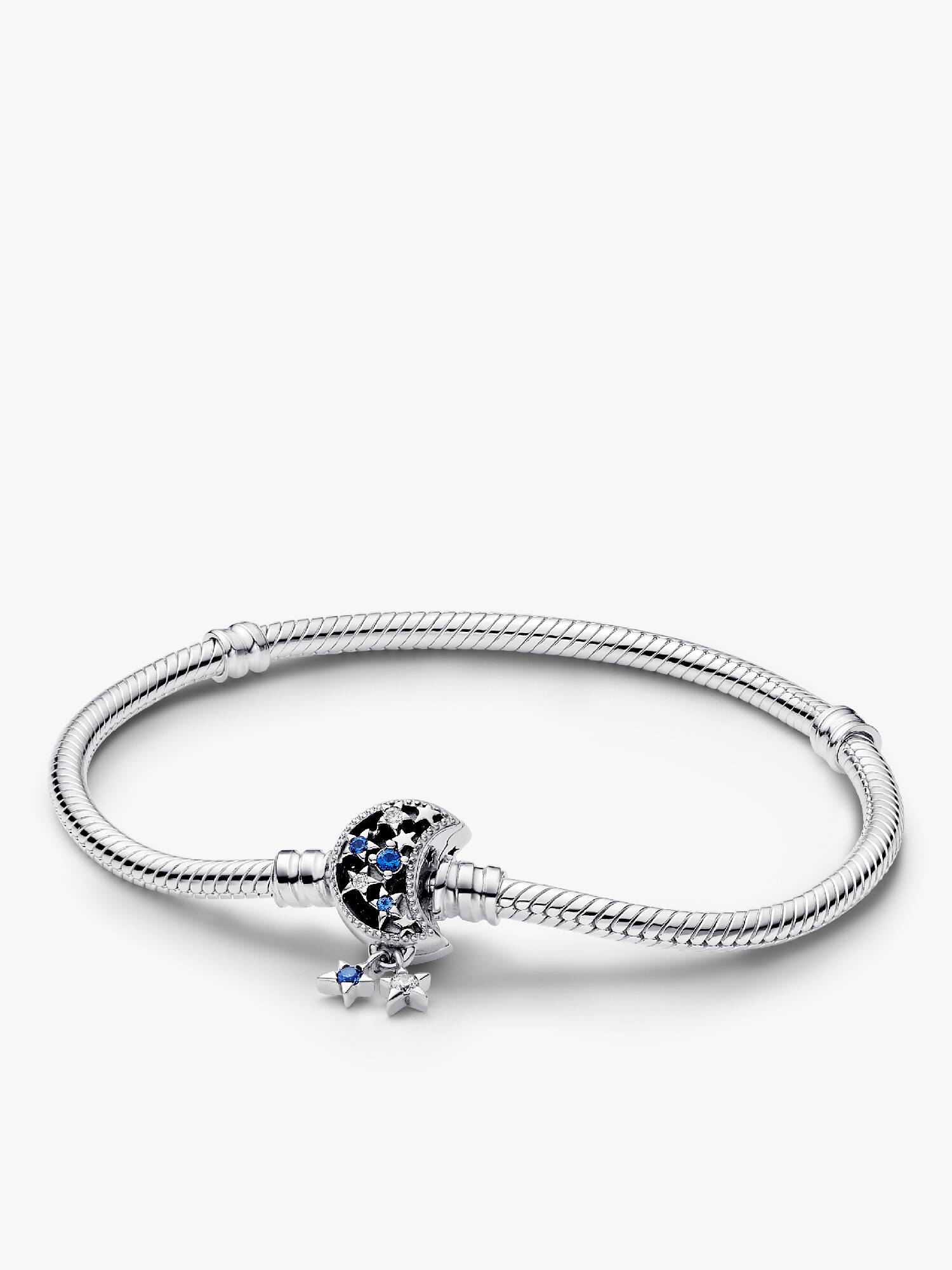 Sparkling Moon Clasp Snake Chain Bracelet