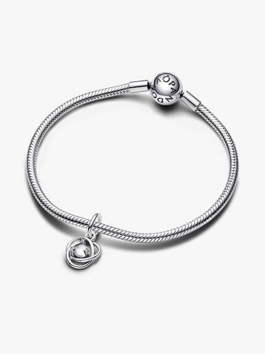 April Crystal Birthstone Eternity Circle Dangle Charm