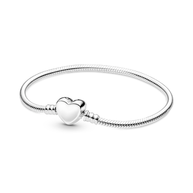 Pandora Moments Engravable Heart Clasp Snake Chain Bracelet