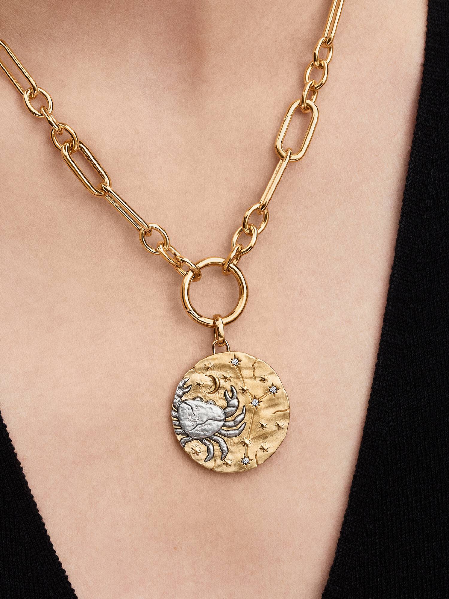 Cancer Zodiac Oversized Talisman Charm