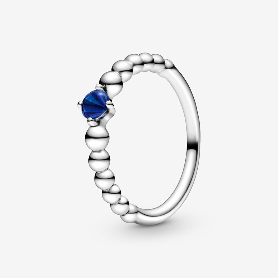 September Royal Blue Ring with Man-Made Royal Blue Crystal image number 0