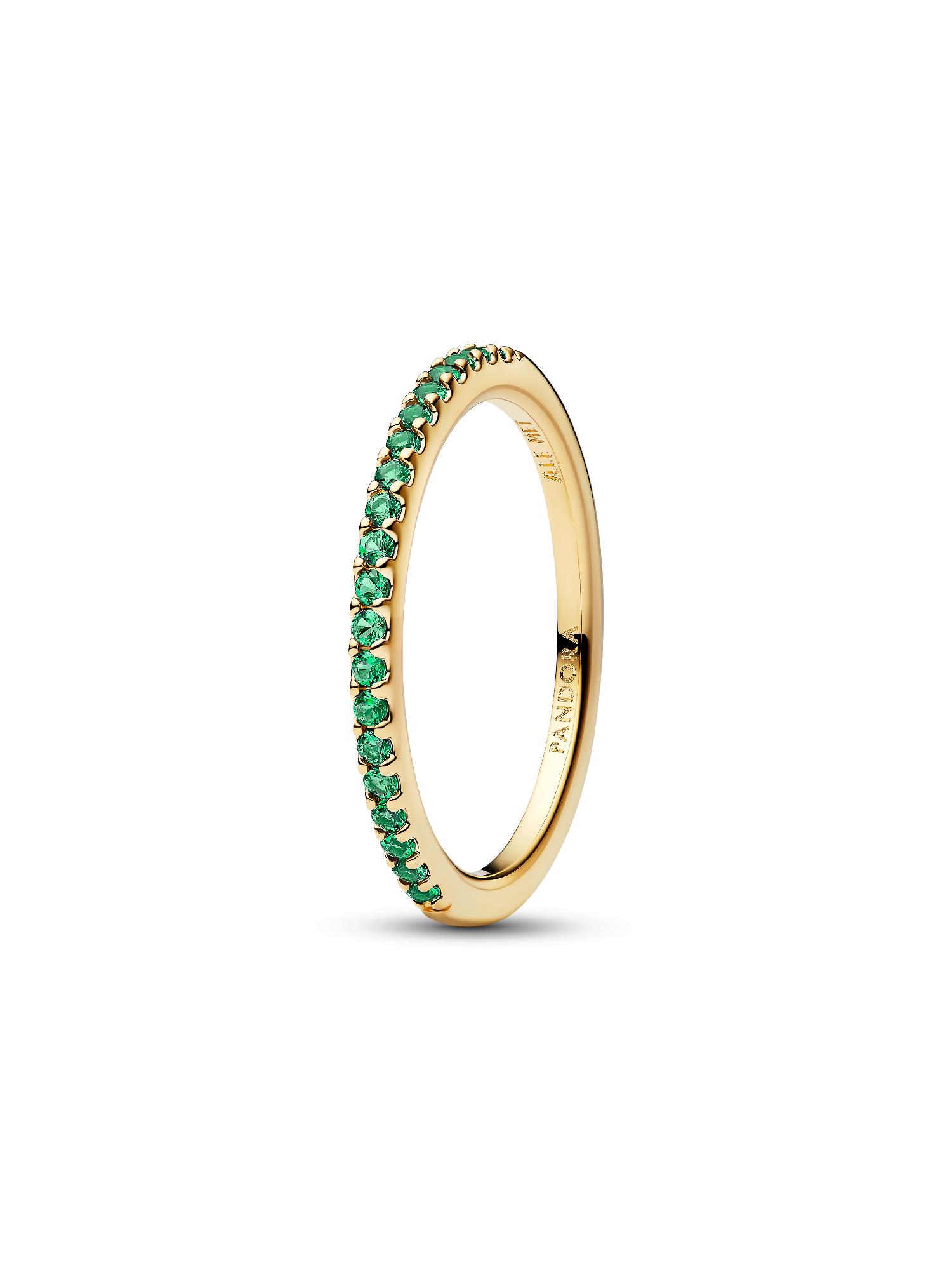 Sparkling Green Half-Eternity Band Ring