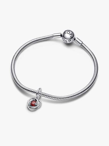 July Crystal Birthstone Eternity Circle Dangle Charm