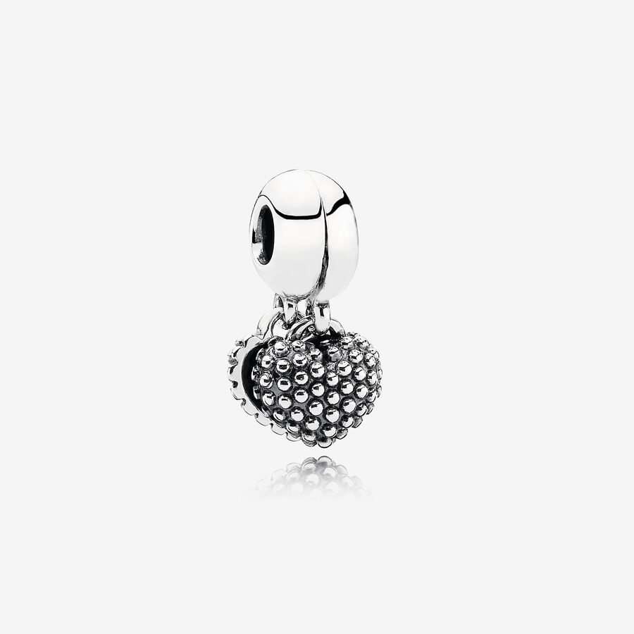 Mother & Son Silver Heart Hanging Charm - PANDORA image number 0