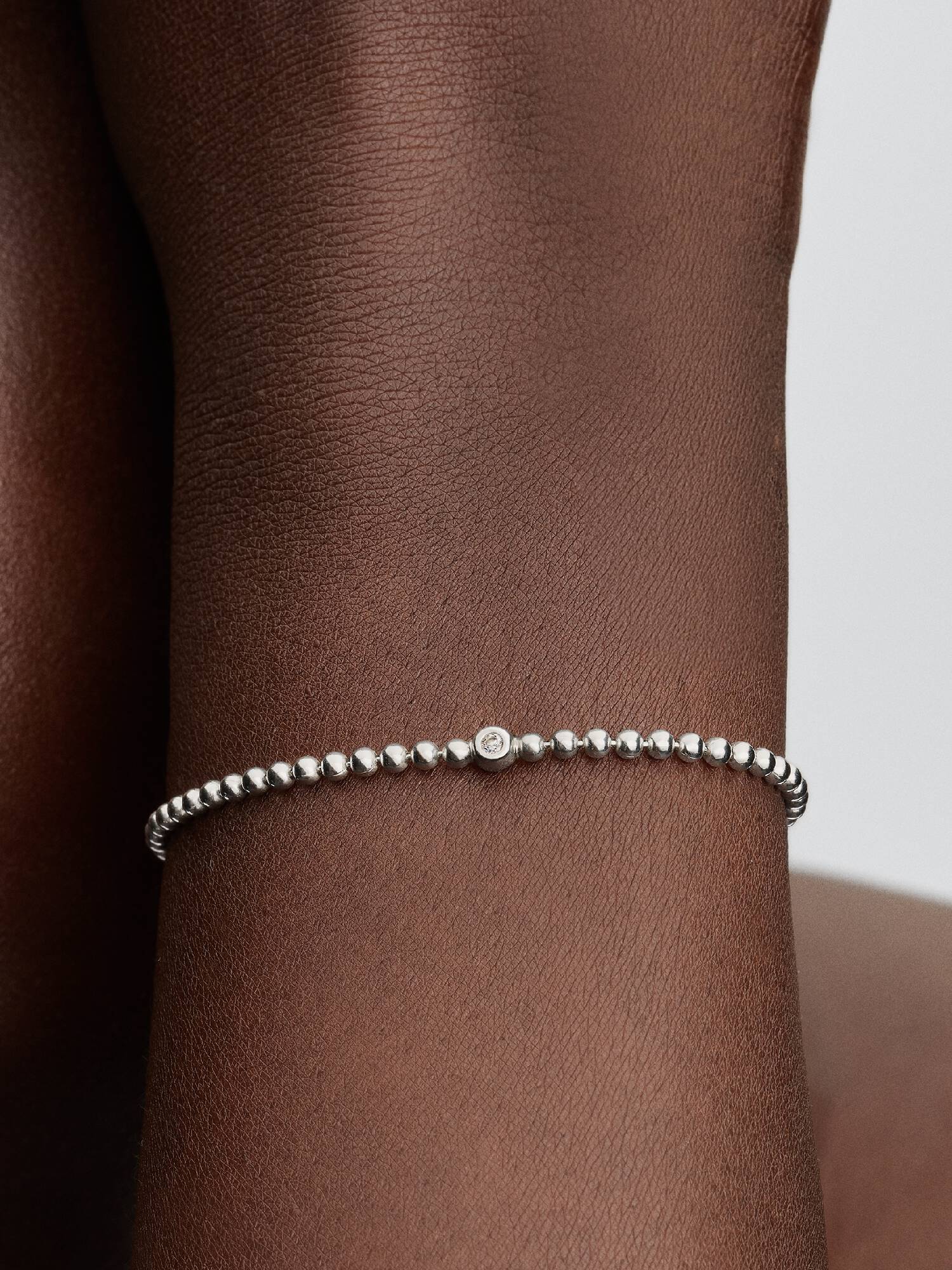 Beads & Sparkling Stone Bracelet
