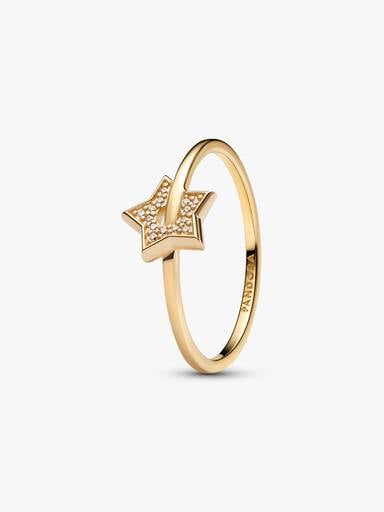 14k Gold Lab-grown Diamond Pavé Star Ring