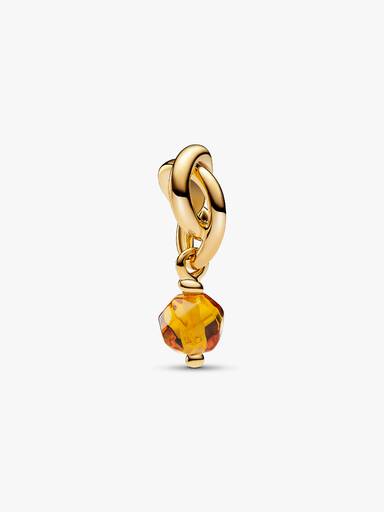 November Crystal Birthstone Eternity Circle Dangle Charm