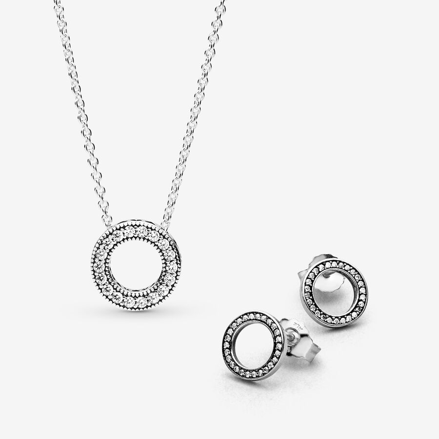 Circle of Sparkle Necklace and Earring Set image number 0