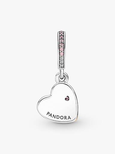 Entwined Infinite Hearts Double Dangle Charm